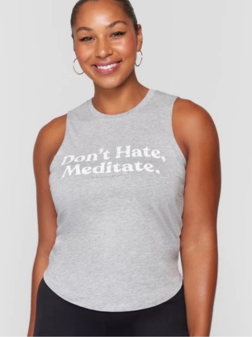 Spiritual Gangster - Grey Muscle Tee with White Text - Small
